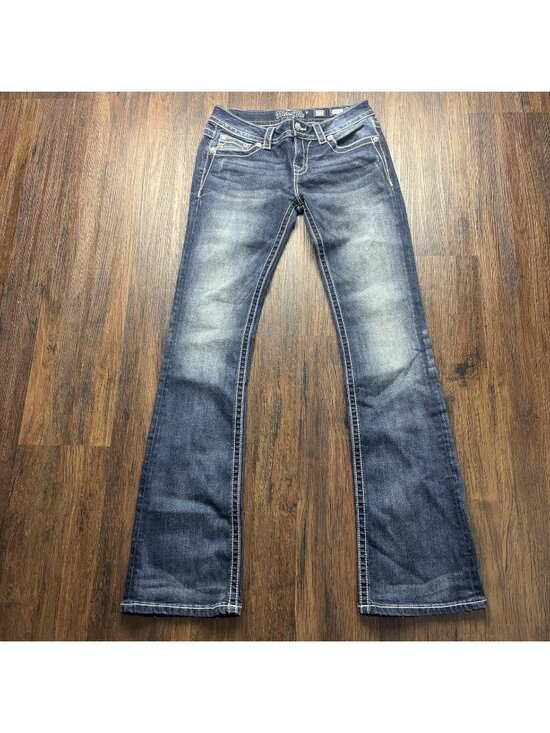 Miss Me Denim - Miss Me L Bootcut Jeans Embellished Sequins Dark Wash Women’s Size 27